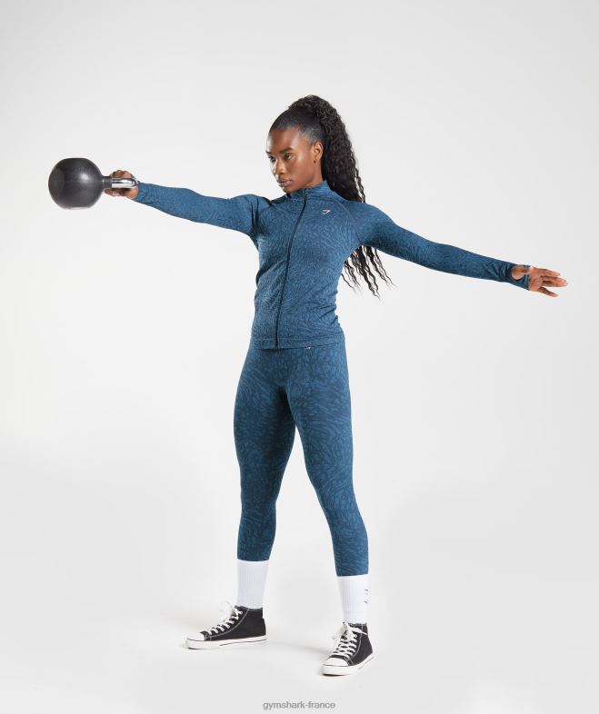 Gymshark adapter la fermeture éclair des animaux sauvage | marine femmes 6HF28356